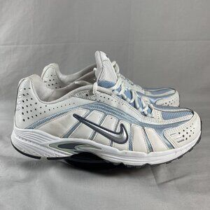 Nike JET STREAM White & Blue Athletic Running Sneakers Women's Shoe Size 9.5